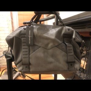 French Connection Gray Messenger/Tote Bag